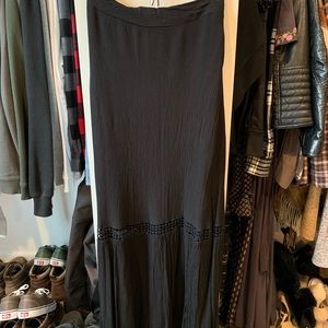 Long black boho skirt